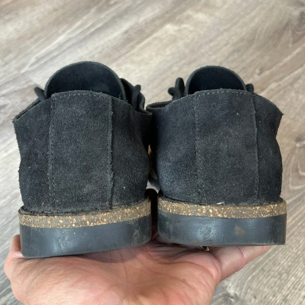 Birkenstock Gary Black Suede Lace Up Flat Shoes Mens Size 42 N EU USM9 L11